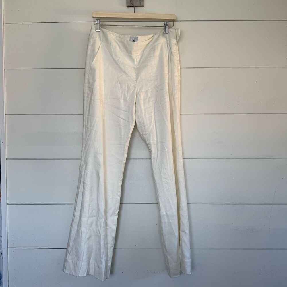 CAbi Cream Straight-Leg Trousers